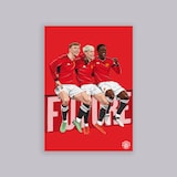 Manchester United Trio Illustration A2 Poster Red