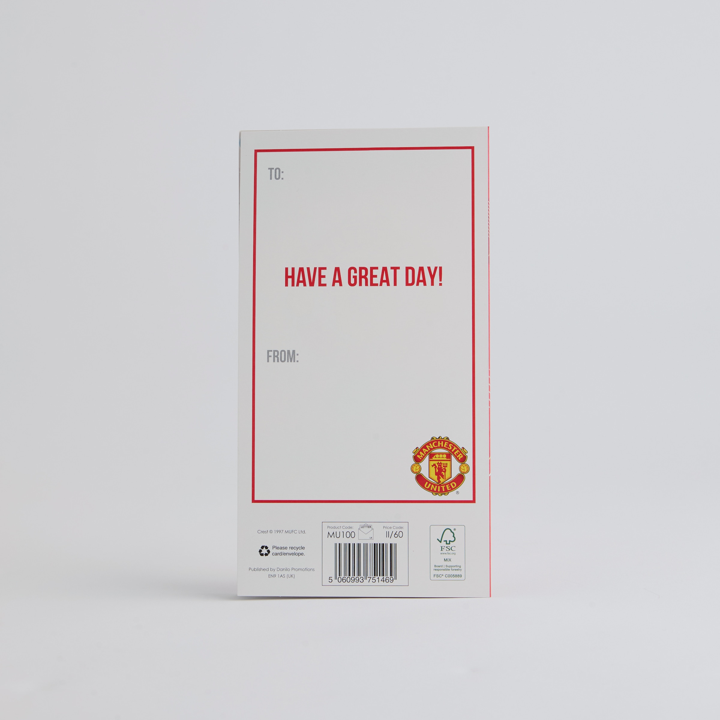 Manchester United Crest Greeting Card Red Red Detail [2-4]