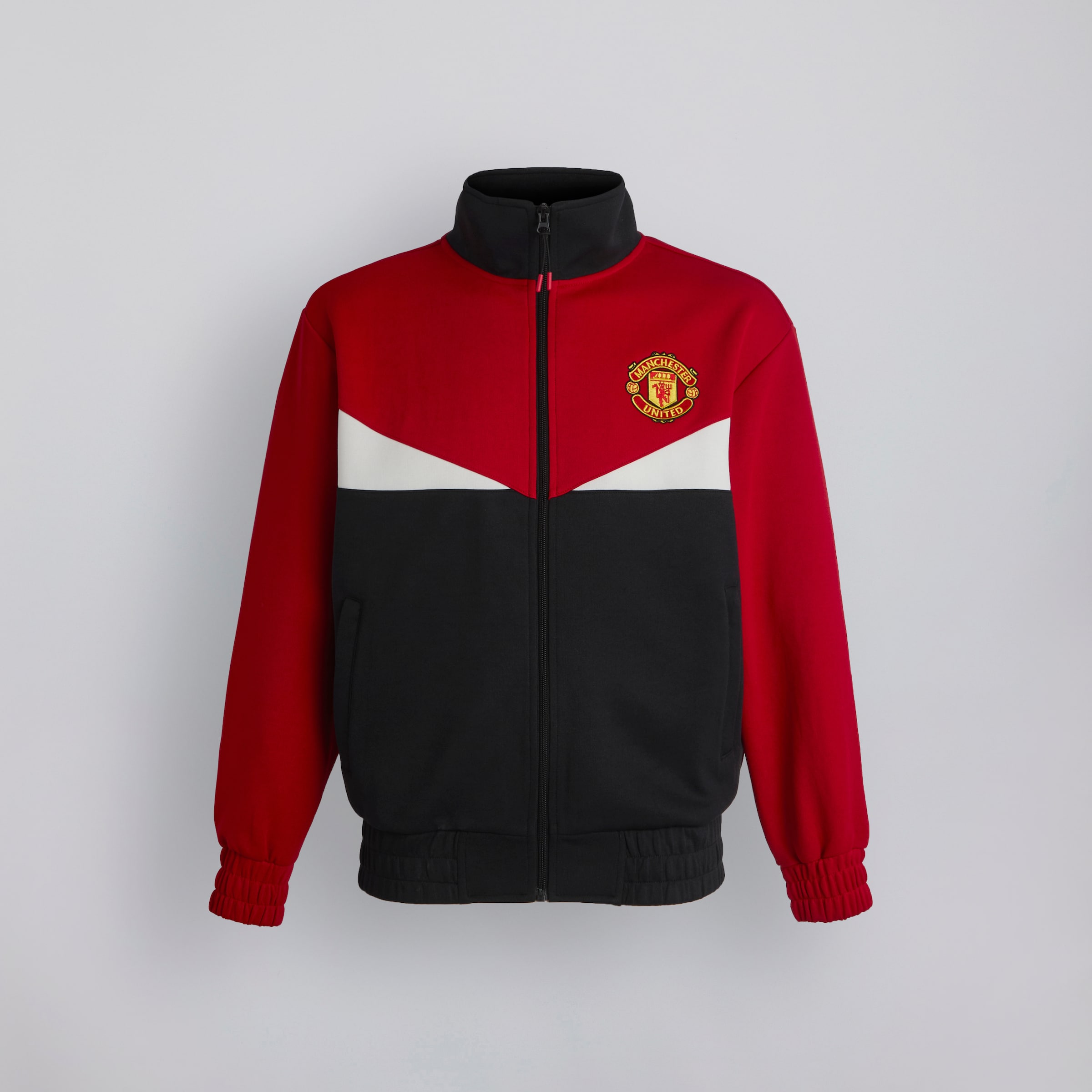 Manchester United Block Retro Track Jacket Red Rouge