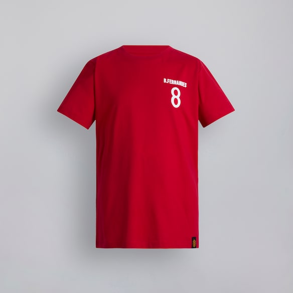 Manchester United Kids Fernandes 8 T-Shirt Red Red
