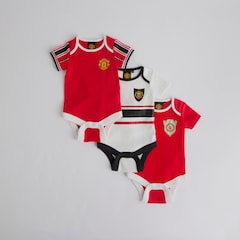 Manchester United Baby 3 Pack Retro Bodysuits Multi