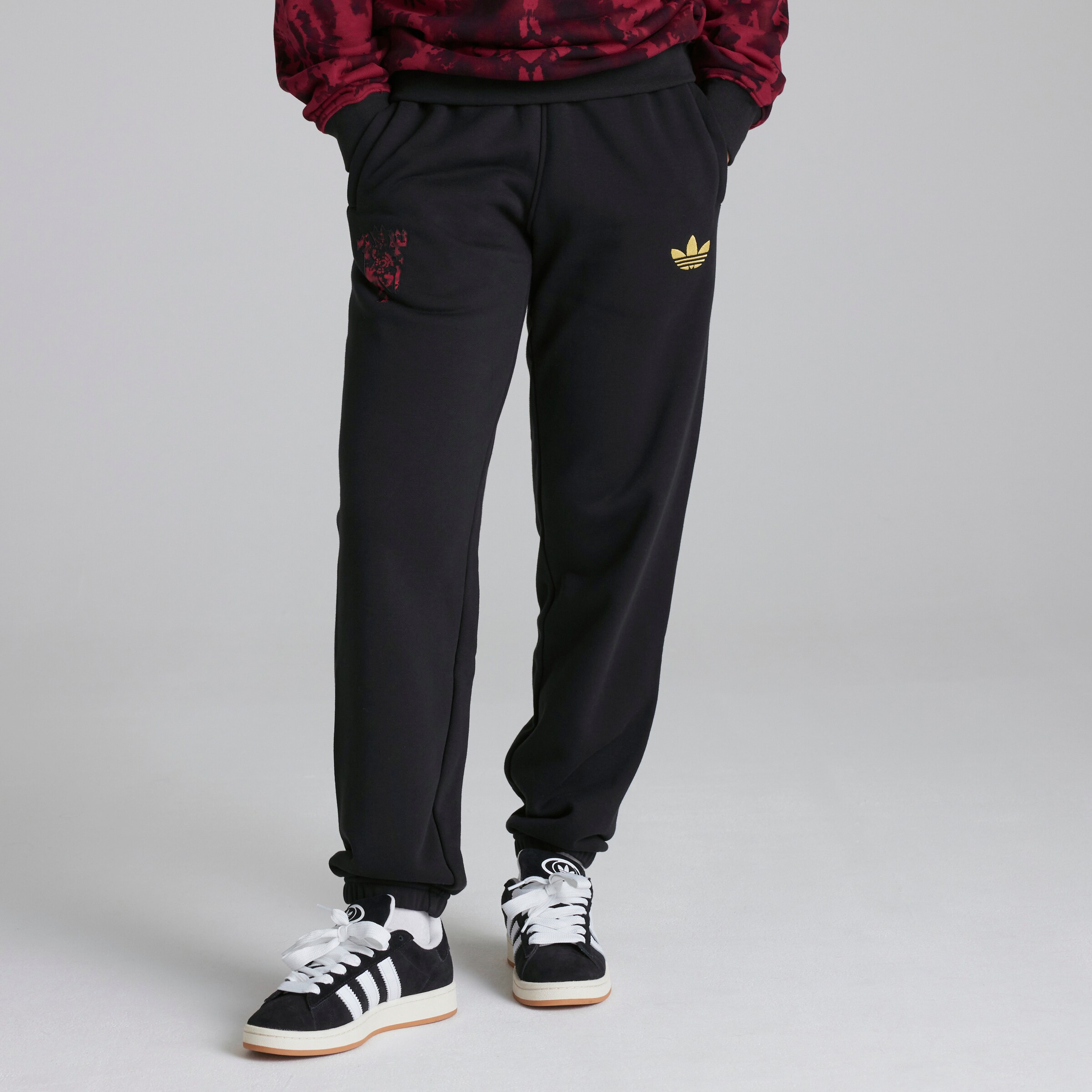 Manchester United x adidas Mens Lunar New Year Pants Black Black Detail [2-8]