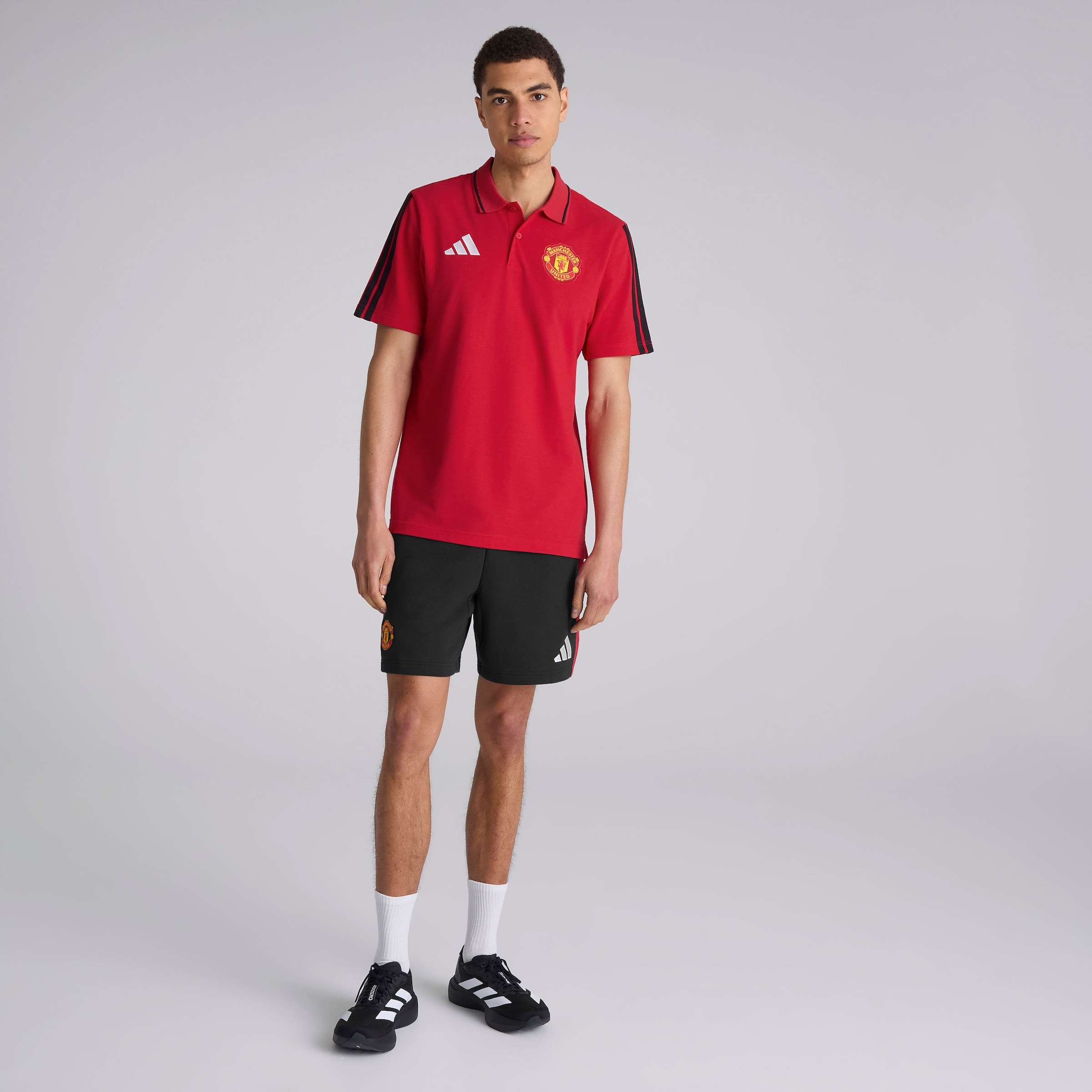 Manchester United x adidas DNA Polo Shirt Red Rojo Detalle [3-5]