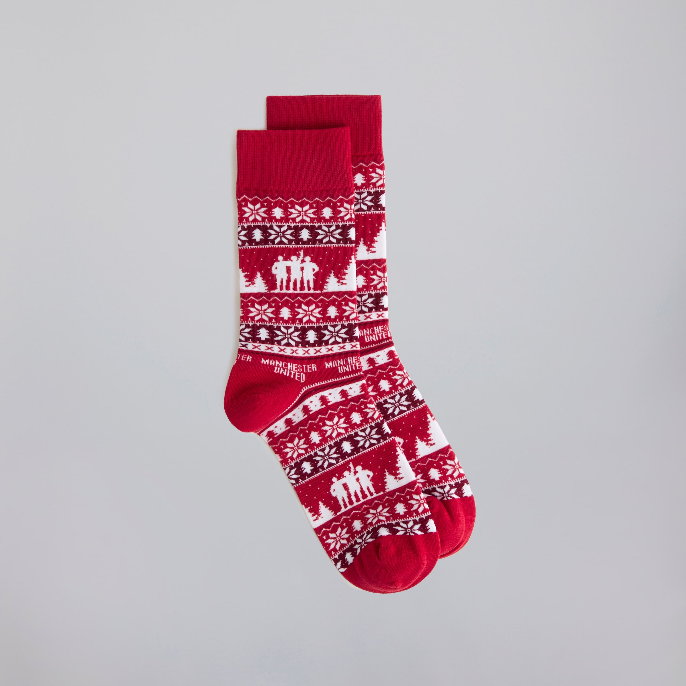 Manchester United Kids Christmas Fairisle Sock Red Red Detail [2-4]