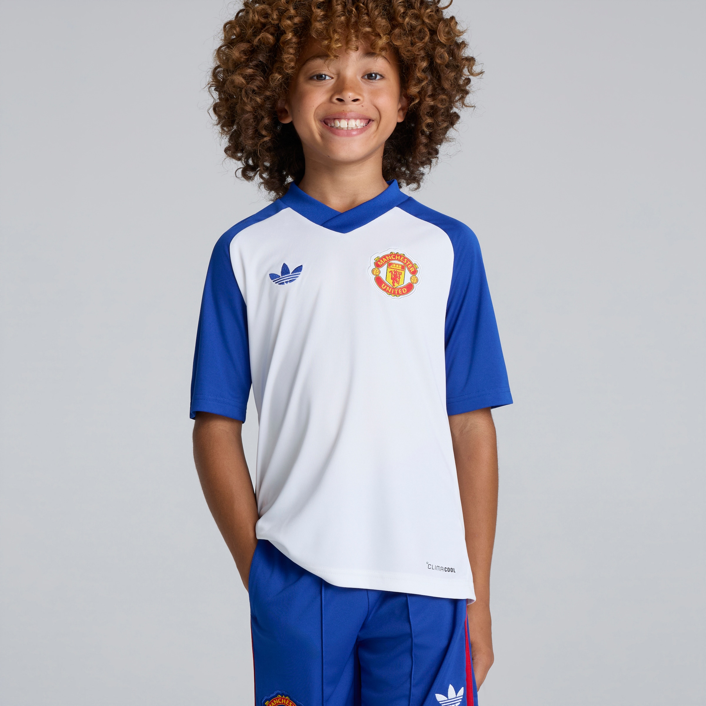 Manchester United Kids 26/27 Away Pre Match Jersey Blanc Détail [3-7]