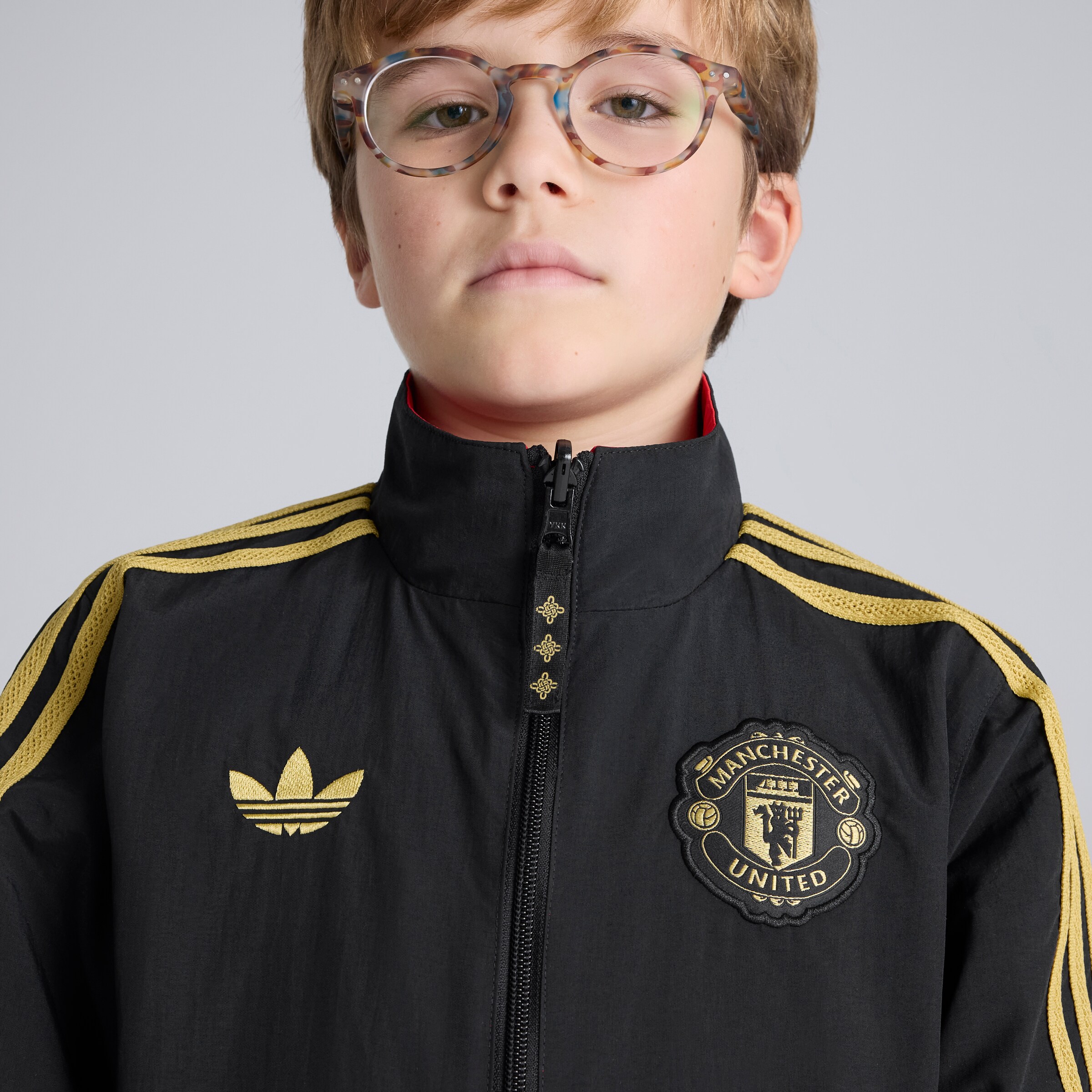 Manchester United Cultural Story Reversible Jacket Kids 검정색 세부 사항 [5-8]