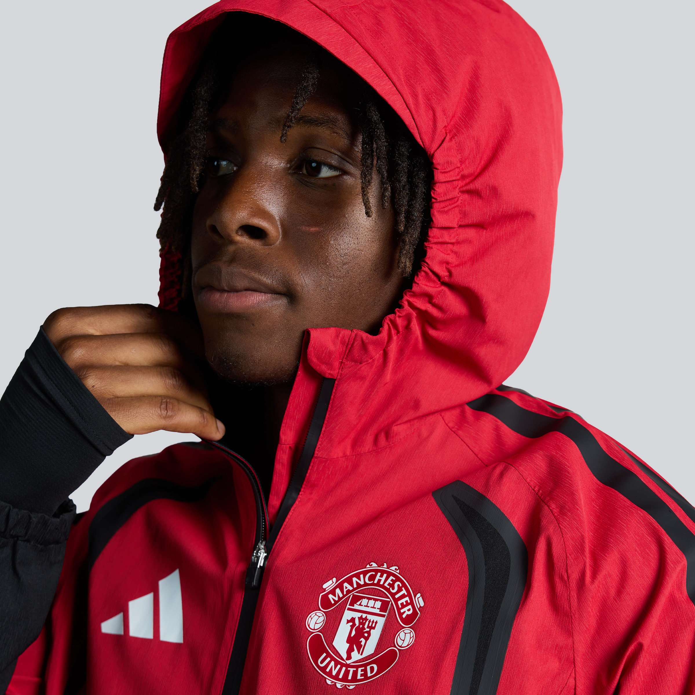 Manchester United 26/27 Training Tiro Authentic Rain Jacket Red (Sponsored) Red Detail [4-6]