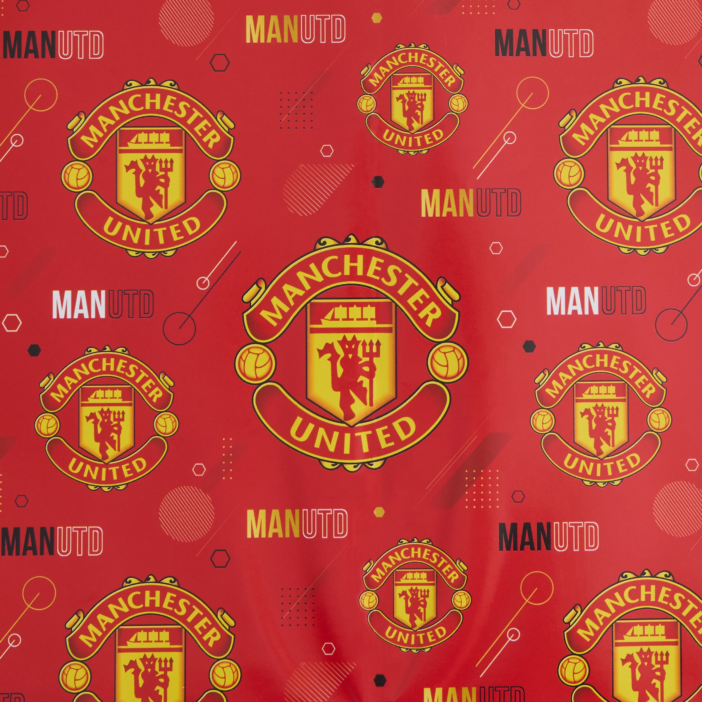 Manchester United Gift Wrap 2 Sheet & Tag Set Red Red Detail [4-4]