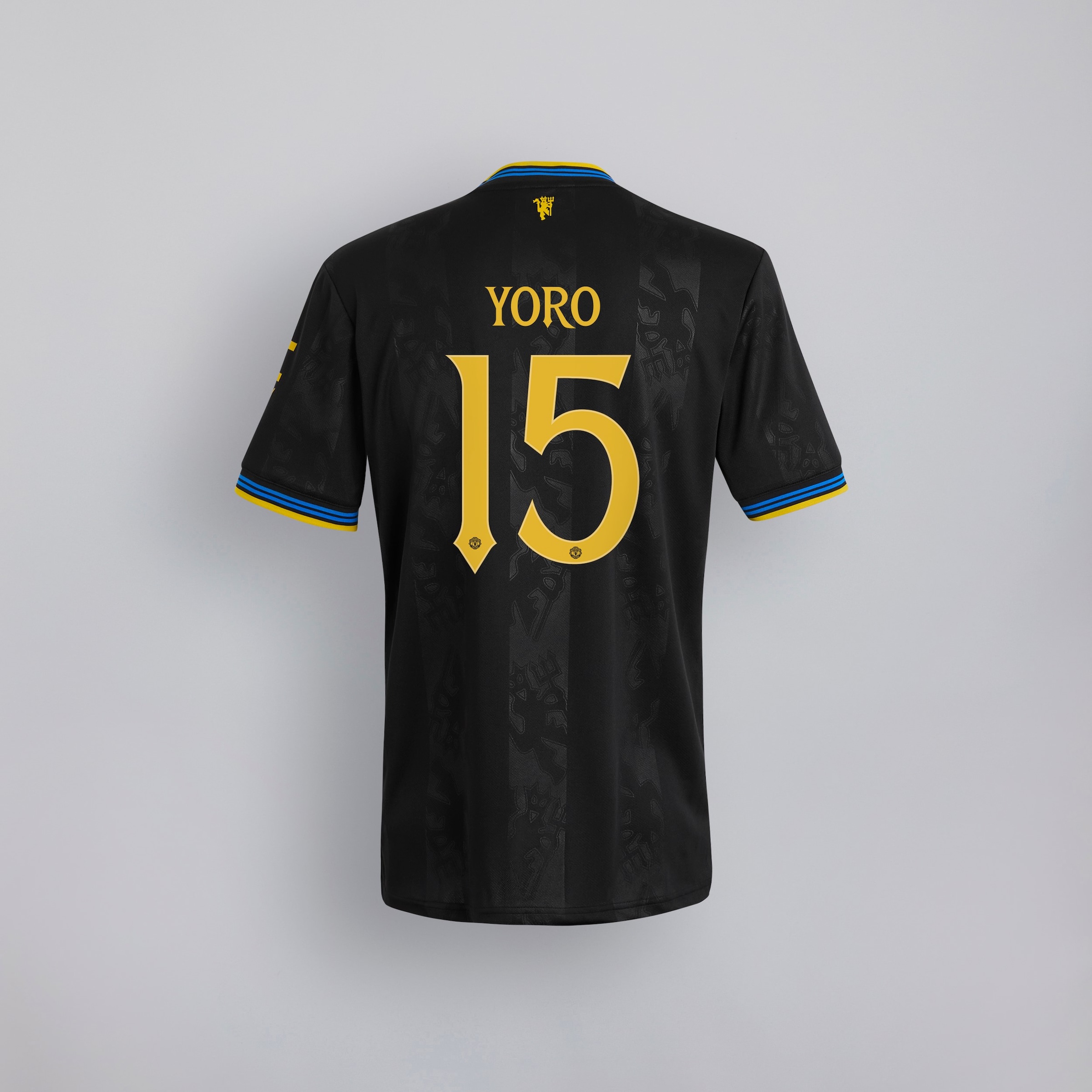 Manchester United 25/26 Third Kids Jersey with Yoro 15 Club Printing 黑色