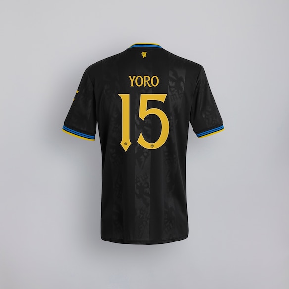 Manchester United 25/26 Third Kids Jersey with Yoro 15 Club Printing Black