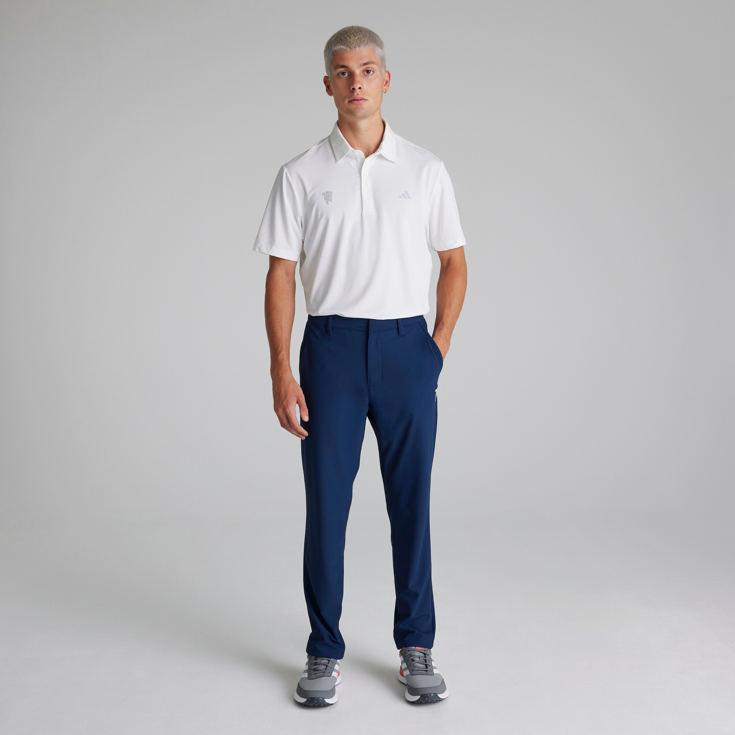 Manchester United x adidas Mens Golf Ultimate365 Solid Polo Shirt White White Detail [3-7]