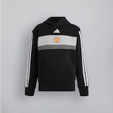 Manchester United x adidas Kids Essentials Tiberio 3-Stripes Fleece Hoodie Black